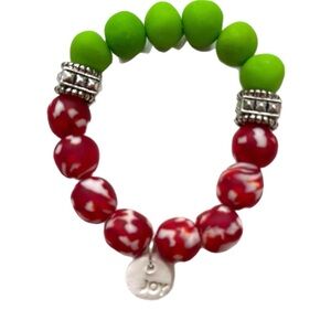 BRAND NEW ✨ Ghana glass beads and hand-rolled clay in a signature bracelet.